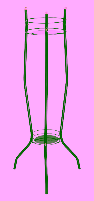 Kwietnik metalowy skręcany na dwie rośliny