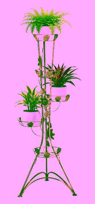 Stalowy kwietnik z motywem róży 5-ka