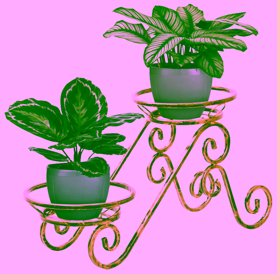 Kwietnik metalowy na 2 donice