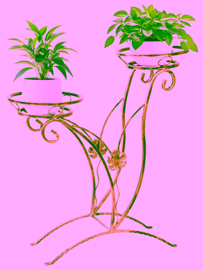 Kwietnik metalowy na dwie rośliny