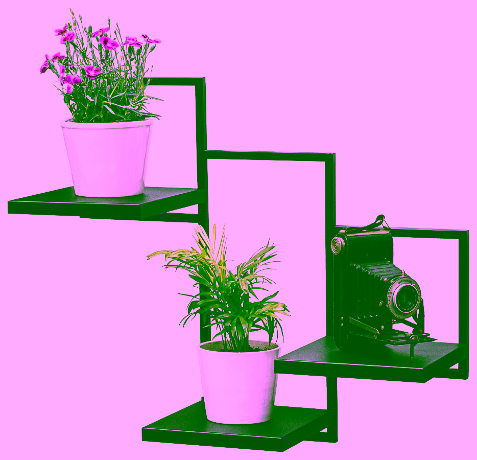 Metalowy kwietnik ścienny na trzy rośliny