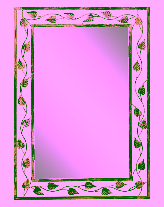 Lustro w metalowej ramie - Liście