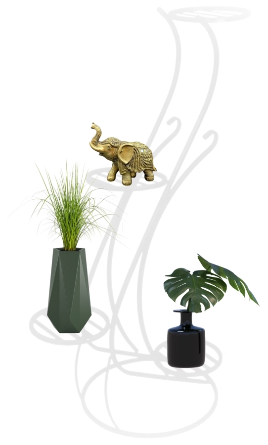 Metalowy, gięty kwietnik Model:243