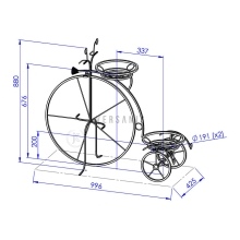 Metalowy kwietnik rower Model:132
