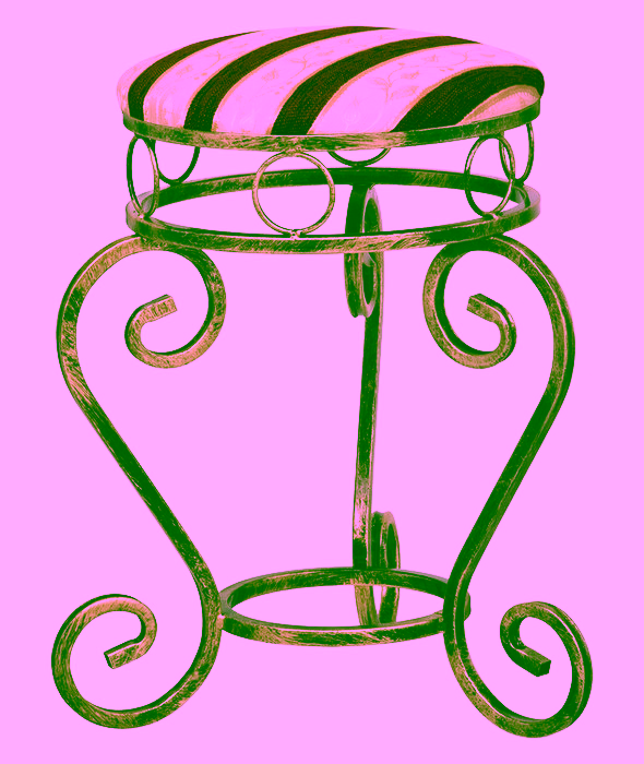 Okrągły taboret, metalowy Model:424