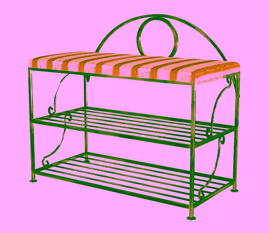 Pufa z podwójną półką na buty