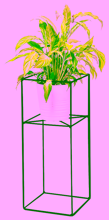 Stojak na jedną roślinę. Druciany kwietnik stojący