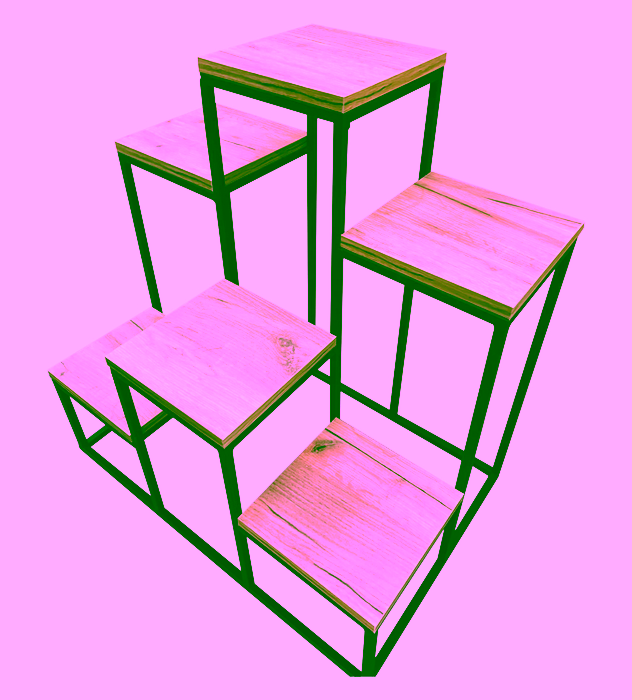 Metalowy kwietnik modern. Stojak na 6 roślin.