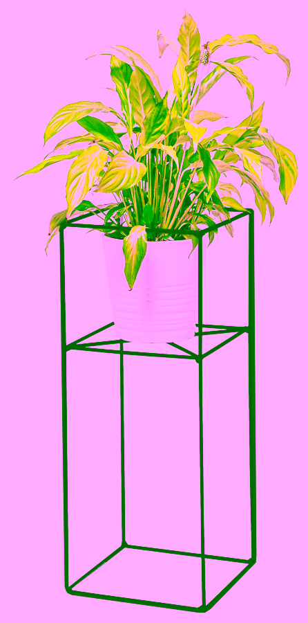 Stojak na jedną roślinę. Druciany kwietnik stojący