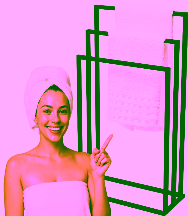 Stojak na ręczniki. Wieszak łazienkowy 3 ramienny