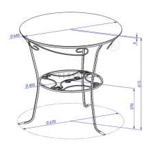 Szklany, zdobiony stolik Model:145