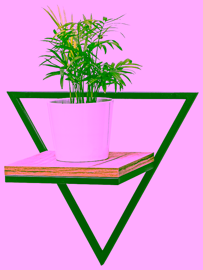 Kwietnik ścienny trójkąt z deską