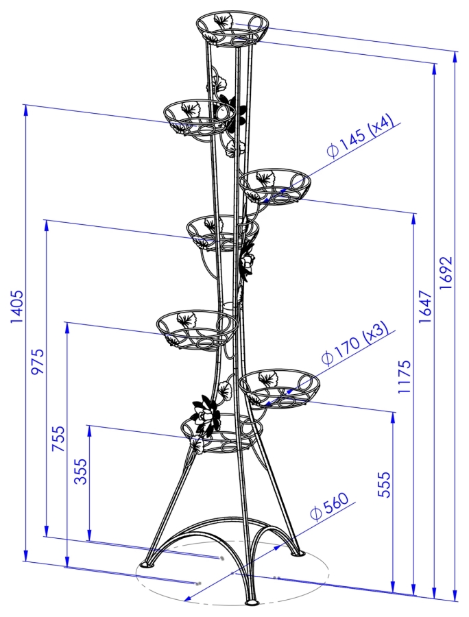 Wysoki kwietnik wolnostojący Model:131A