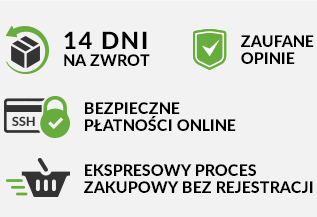 Dlaczego warto: Bezpieczne zwroty; Bezpieczne płatności online; Zakupy bez rejestracji; Zaufane opinie.